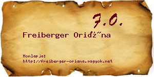 Freiberger Oriána névjegykártya